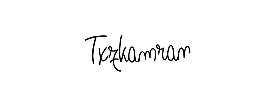 Use a signature maker to create a handwritten signature online. With this signature software, you can design (Angelique-Rose-font-FFP) your own signature for name Txzkamran. Txzkamran signature style 5 images and pictures png