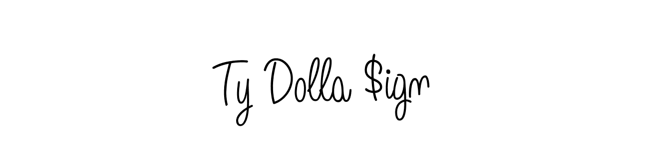 Design your own signature with our free online signature maker. With this signature software, you can create a handwritten (Angelique-Rose-font-FFP) signature for name Ty Dolla $ign. Ty Dolla $ign signature style 5 images and pictures png