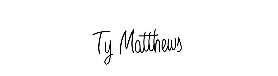 How to make Ty Matthews name signature. Use Angelique-Rose-font-FFP style for creating short signs online. This is the latest handwritten sign. Ty Matthews signature style 5 images and pictures png