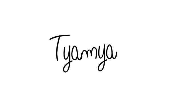 Use a signature maker to create a handwritten signature online. With this signature software, you can design (Angelique-Rose-font-FFP) your own signature for name Tyamya. Tyamya signature style 5 images and pictures png