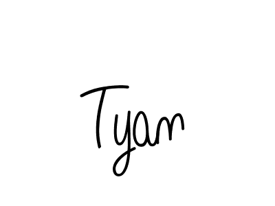 Tyan stylish signature style. Best Handwritten Sign (Angelique-Rose-font-FFP) for my name. Handwritten Signature Collection Ideas for my name Tyan. Tyan signature style 5 images and pictures png