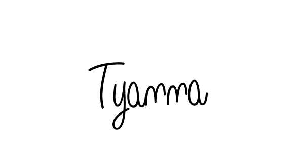 Tyanna stylish signature style. Best Handwritten Sign (Angelique-Rose-font-FFP) for my name. Handwritten Signature Collection Ideas for my name Tyanna. Tyanna signature style 5 images and pictures png