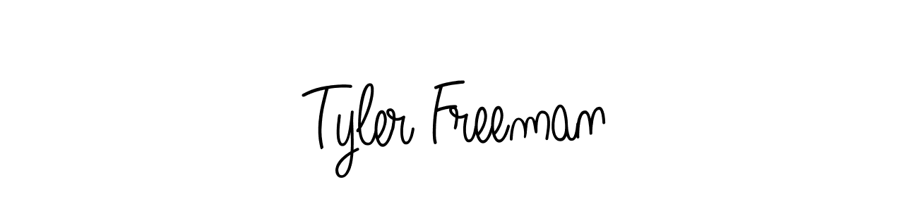 Make a beautiful signature design for name Tyler Freeman. With this signature (Angelique-Rose-font-FFP) style, you can create a handwritten signature for free. Tyler Freeman signature style 5 images and pictures png