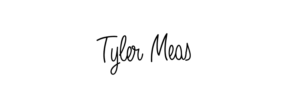 You should practise on your own different ways (Angelique-Rose-font-FFP) to write your name (Tyler Meas) in signature. don't let someone else do it for you. Tyler Meas signature style 5 images and pictures png