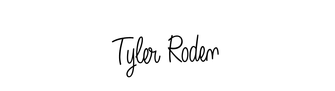 You should practise on your own different ways (Angelique-Rose-font-FFP) to write your name (Tyler Roden) in signature. don't let someone else do it for you. Tyler Roden signature style 5 images and pictures png