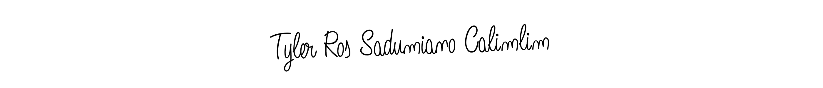 How to make Tyler Ros Sadumiano Calimlim signature? Angelique-Rose-font-FFP is a professional autograph style. Create handwritten signature for Tyler Ros Sadumiano Calimlim name. Tyler Ros Sadumiano Calimlim signature style 5 images and pictures png