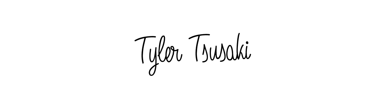 You should practise on your own different ways (Angelique-Rose-font-FFP) to write your name (Tyler Tsusaki) in signature. don't let someone else do it for you. Tyler Tsusaki signature style 5 images and pictures png