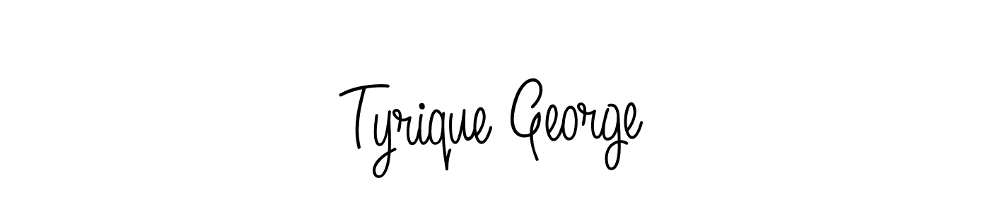 Use a signature maker to create a handwritten signature online. With this signature software, you can design (Angelique-Rose-font-FFP) your own signature for name Tyrique George. Tyrique George signature style 5 images and pictures png