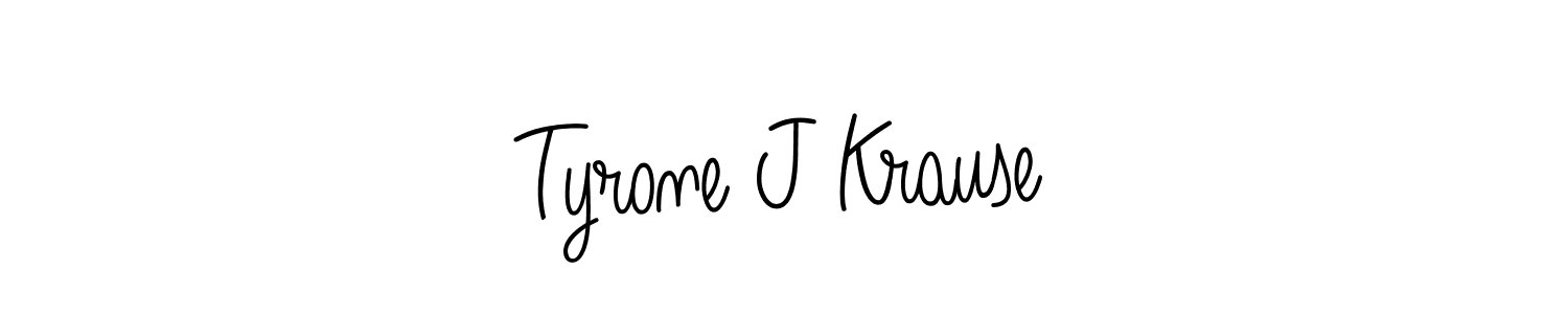 Tyrone J Krause stylish signature style. Best Handwritten Sign (Angelique-Rose-font-FFP) for my name. Handwritten Signature Collection Ideas for my name Tyrone J Krause. Tyrone J Krause signature style 5 images and pictures png