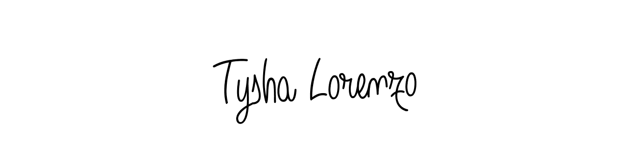 You should practise on your own different ways (Angelique-Rose-font-FFP) to write your name (Tysha Lorenzo) in signature. don't let someone else do it for you. Tysha Lorenzo signature style 5 images and pictures png