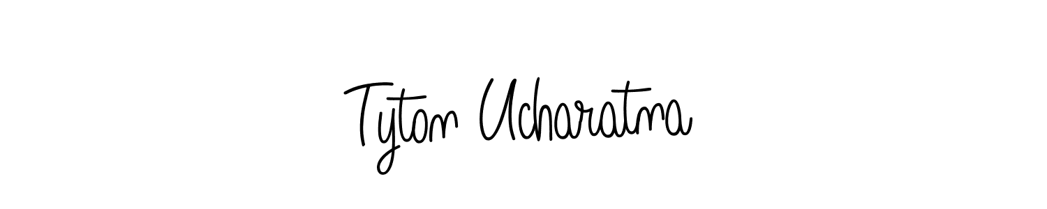 How to make Tyton Ucharatna name signature. Use Angelique-Rose-font-FFP style for creating short signs online. This is the latest handwritten sign. Tyton Ucharatna signature style 5 images and pictures png