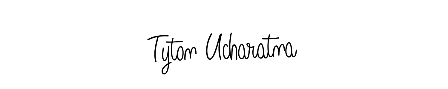 How to make Tyton Ucharatna name signature. Use Angelique-Rose-font-FFP style for creating short signs online. This is the latest handwritten sign. Tyton Ucharatna signature style 5 images and pictures png