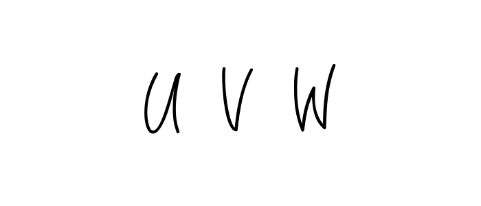 Design your own signature with our free online signature maker. With this signature software, you can create a handwritten (Angelique-Rose-font-FFP) signature for name U  V  W. U  V  W signature style 5 images and pictures png