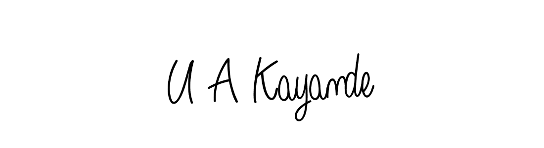 Use a signature maker to create a handwritten signature online. With this signature software, you can design (Angelique-Rose-font-FFP) your own signature for name U A Kayande. U A Kayande signature style 5 images and pictures png