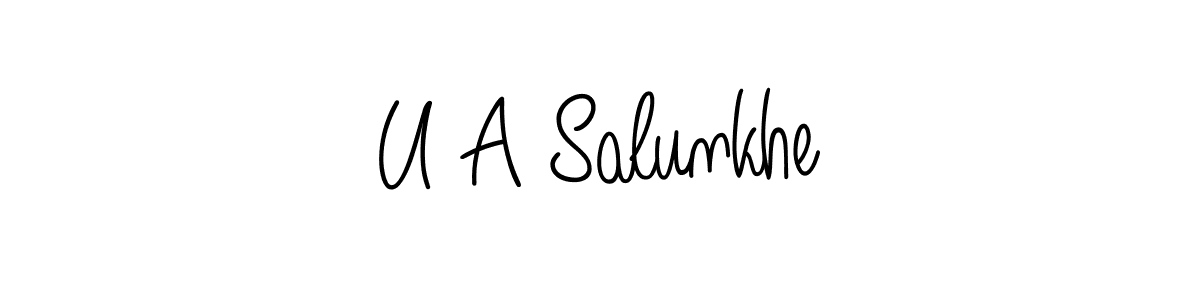 It looks lik you need a new signature style for name U A Salunkhe. Design unique handwritten (Angelique-Rose-font-FFP) signature with our free signature maker in just a few clicks. U A Salunkhe signature style 5 images and pictures png