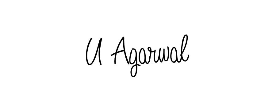 Use a signature maker to create a handwritten signature online. With this signature software, you can design (Angelique-Rose-font-FFP) your own signature for name U Agarwal. U Agarwal signature style 5 images and pictures png