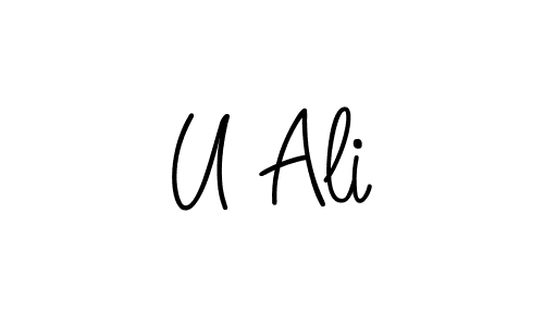 Design your own signature with our free online signature maker. With this signature software, you can create a handwritten (Angelique-Rose-font-FFP) signature for name U Ali. U Ali signature style 5 images and pictures png