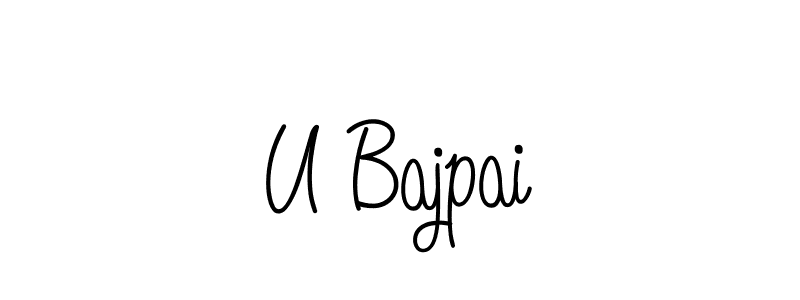 The best way (Angelique-Rose-font-FFP) to make a short signature is to pick only two or three words in your name. The name U Bajpai include a total of six letters. For converting this name. U Bajpai signature style 5 images and pictures png