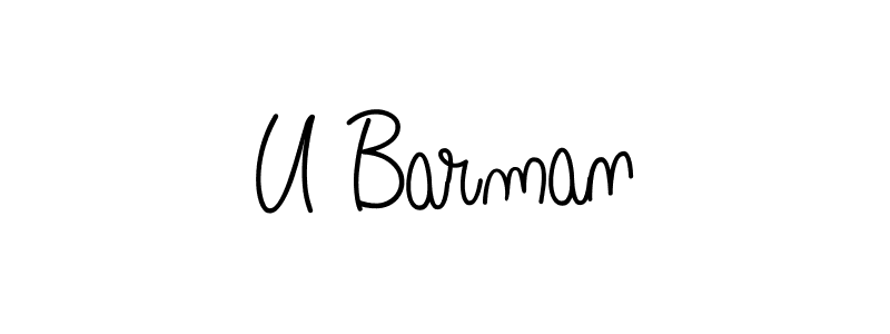 Make a beautiful signature design for name U Barman. With this signature (Angelique-Rose-font-FFP) style, you can create a handwritten signature for free. U Barman signature style 5 images and pictures png