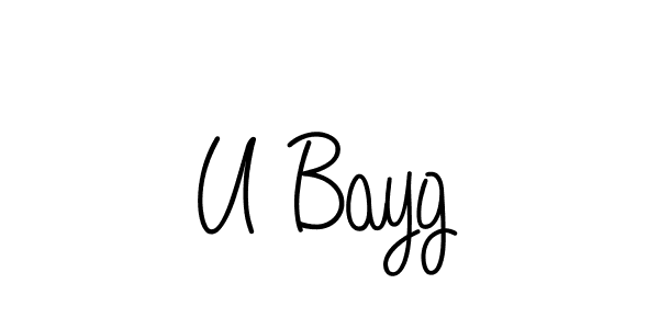 Also we have U Bayg name is the best signature style. Create professional handwritten signature collection using Angelique-Rose-font-FFP autograph style. U Bayg signature style 5 images and pictures png