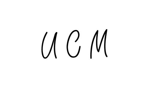 How to make U C M name signature. Use Angelique-Rose-font-FFP style for creating short signs online. This is the latest handwritten sign. U C M signature style 5 images and pictures png