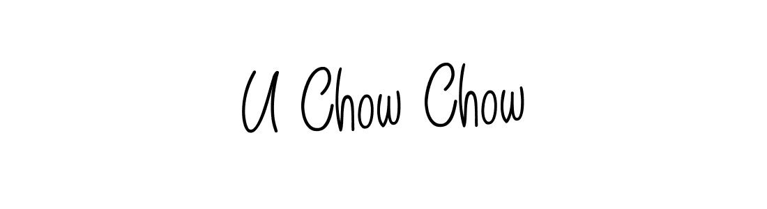 You should practise on your own different ways (Angelique-Rose-font-FFP) to write your name (U Chow Chow) in signature. don't let someone else do it for you. U Chow Chow signature style 5 images and pictures png