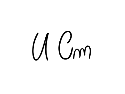 The best way (Angelique-Rose-font-FFP) to make a short signature is to pick only two or three words in your name. The name U Cm include a total of six letters. For converting this name. U Cm signature style 5 images and pictures png