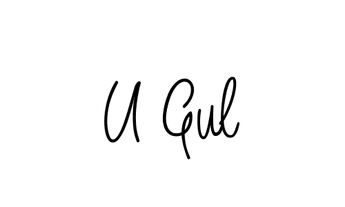 How to make U Gul signature? Angelique-Rose-font-FFP is a professional autograph style. Create handwritten signature for U Gul name. U Gul signature style 5 images and pictures png