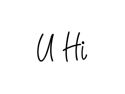 How to make U Hi signature? Angelique-Rose-font-FFP is a professional autograph style. Create handwritten signature for U Hi name. U Hi signature style 5 images and pictures png