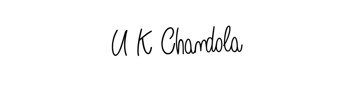 Use a signature maker to create a handwritten signature online. With this signature software, you can design (Angelique-Rose-font-FFP) your own signature for name U K Chandola. U K Chandola signature style 5 images and pictures png