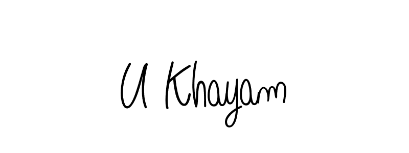 Also You can easily find your signature by using the search form. We will create U Khayam name handwritten signature images for you free of cost using Angelique-Rose-font-FFP sign style. U Khayam signature style 5 images and pictures png