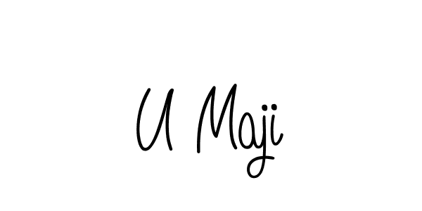 You should practise on your own different ways (Angelique-Rose-font-FFP) to write your name (U Maji) in signature. don't let someone else do it for you. U Maji signature style 5 images and pictures png