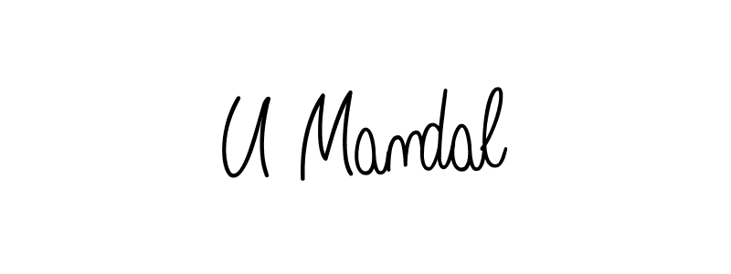 The best way (Angelique-Rose-font-FFP) to make a short signature is to pick only two or three words in your name. The name U Mandal include a total of six letters. For converting this name. U Mandal signature style 5 images and pictures png