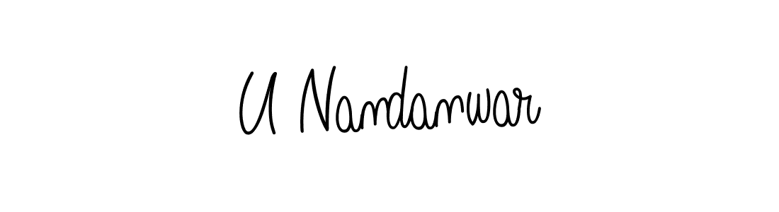 if you are searching for the best signature style for your name U Nandanwar. so please give up your signature search. here we have designed multiple signature styles  using Angelique-Rose-font-FFP. U Nandanwar signature style 5 images and pictures png