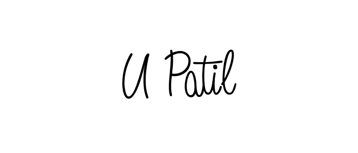 Use a signature maker to create a handwritten signature online. With this signature software, you can design (Angelique-Rose-font-FFP) your own signature for name U Patil. U Patil signature style 5 images and pictures png