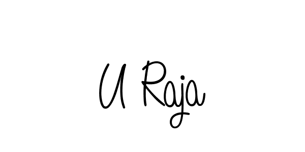 Create a beautiful signature design for name U Raja. With this signature (Angelique-Rose-font-FFP) fonts, you can make a handwritten signature for free. U Raja signature style 5 images and pictures png