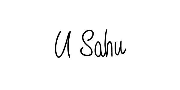 You should practise on your own different ways (Angelique-Rose-font-FFP) to write your name (U Sahu) in signature. don't let someone else do it for you. U Sahu signature style 5 images and pictures png