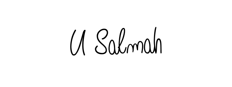 Make a beautiful signature design for name U Salmah. Use this online signature maker to create a handwritten signature for free. U Salmah signature style 5 images and pictures png