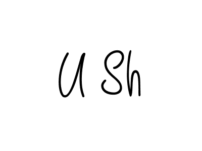 The best way (Angelique-Rose-font-FFP) to make a short signature is to pick only two or three words in your name. The name U Sh include a total of six letters. For converting this name. U Sh signature style 5 images and pictures png