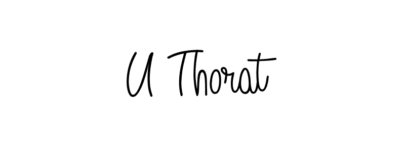 Make a beautiful signature design for name U Thorat. With this signature (Angelique-Rose-font-FFP) style, you can create a handwritten signature for free. U Thorat signature style 5 images and pictures png