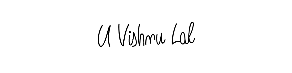 U Vishnu Lal stylish signature style. Best Handwritten Sign (Angelique-Rose-font-FFP) for my name. Handwritten Signature Collection Ideas for my name U Vishnu Lal. U Vishnu Lal signature style 5 images and pictures png