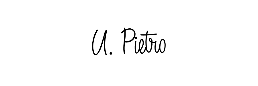 Design your own signature with our free online signature maker. With this signature software, you can create a handwritten (Angelique-Rose-font-FFP) signature for name U. Pietro. U. Pietro signature style 5 images and pictures png