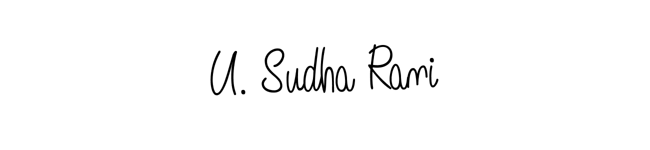 Check out images of Autograph of U. Sudha Rani name. Actor U. Sudha Rani Signature Style. Angelique-Rose-font-FFP is a professional sign style online. U. Sudha Rani signature style 5 images and pictures png