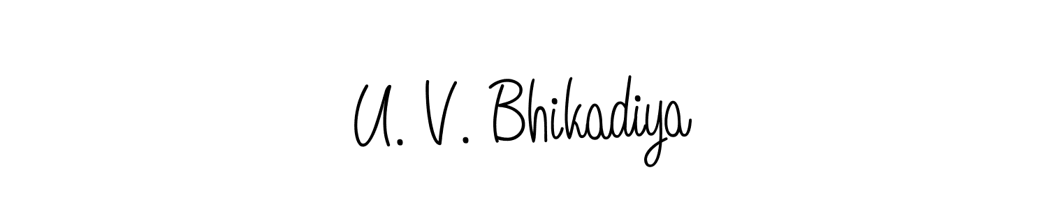 This is the best signature style for the U. V. Bhikadiya name. Also you like these signature font (Angelique-Rose-font-FFP). Mix name signature. U. V. Bhikadiya signature style 5 images and pictures png