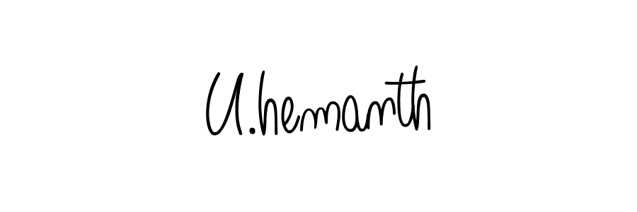You should practise on your own different ways (Angelique-Rose-font-FFP) to write your name (U.hemanth) in signature. don't let someone else do it for you. U.hemanth signature style 5 images and pictures png