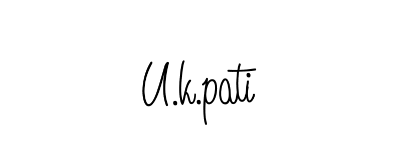 How to make U.k.pati signature? Angelique-Rose-font-FFP is a professional autograph style. Create handwritten signature for U.k.pati name. U.k.pati signature style 5 images and pictures png