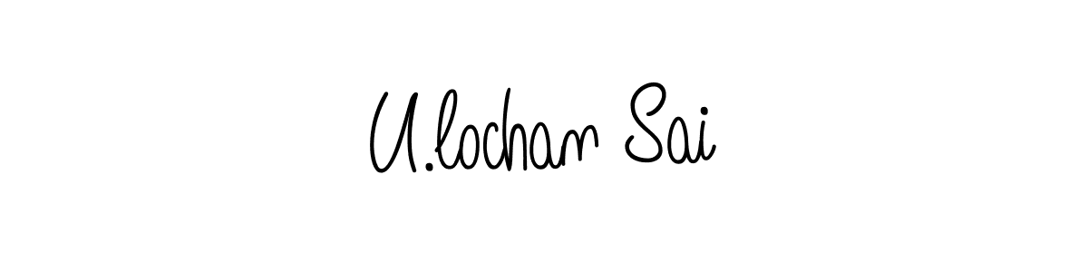 Use a signature maker to create a handwritten signature online. With this signature software, you can design (Angelique-Rose-font-FFP) your own signature for name U.lochan Sai. U.lochan Sai signature style 5 images and pictures png