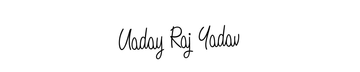 How to make Uaday Raj Yadav name signature. Use Angelique-Rose-font-FFP style for creating short signs online. This is the latest handwritten sign. Uaday Raj Yadav signature style 5 images and pictures png