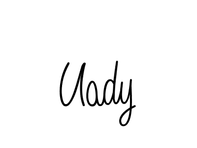Use a signature maker to create a handwritten signature online. With this signature software, you can design (Angelique-Rose-font-FFP) your own signature for name Uady. Uady signature style 5 images and pictures png