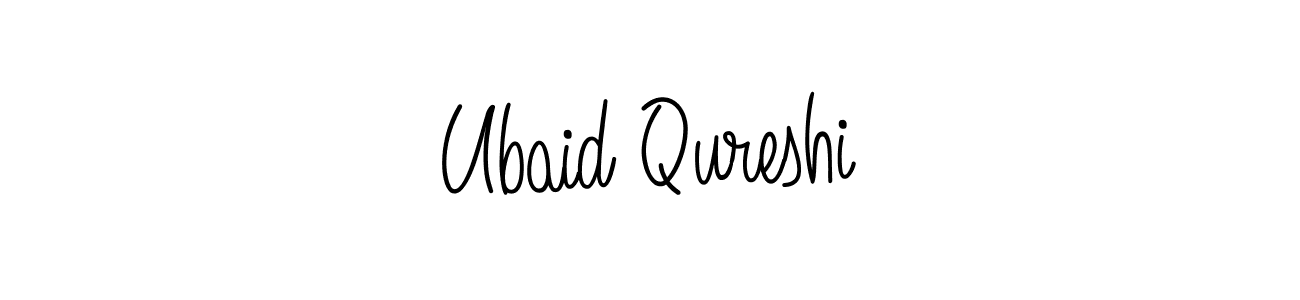 You should practise on your own different ways (Angelique-Rose-font-FFP) to write your name (Ubaid Qureshi) in signature. don't let someone else do it for you. Ubaid Qureshi signature style 5 images and pictures png